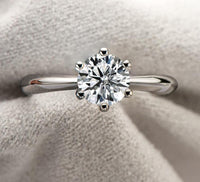1 Carat Moissanite Rings | 18K White Gold Moissanite Sterling Silver Rings | Solitaire Rings | Moissanite Engagement Rings | Wedding Rings
