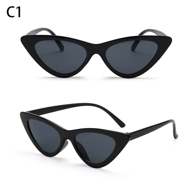 Sexy Cat Eye Sunglasses Women Designer Mirror Black Triangle Sun Glasses Female Lens Shades Streetwear Eyewear UV400