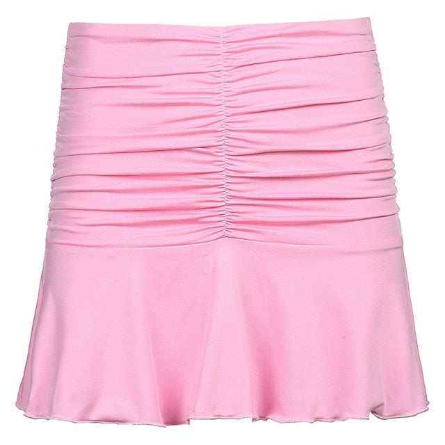 Minifalda fruncida Y2K | Minifalda de playa plisada | Faldas Niñas | Falda Informal | Faldas Estilo Preppy | Minifalda escolar plisada de tenis