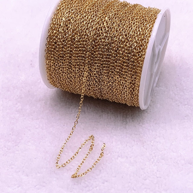 Kit zur Herstellung von Schmuck | 5 Meter vergoldete/versilberte Halskettenkette für die Schmuckherstellung, DIY-Halskette, Materialien, handgefertigt