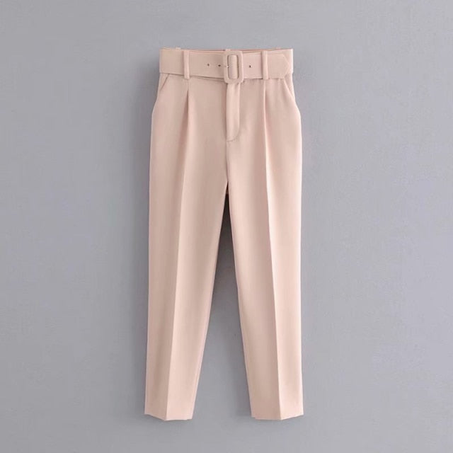 High Waist Straight Leg Wide Trousers Pants | Casual Lady Pants | Special Occasions Pants | Pockets Dress Solid Pants | Women Office Pants - BonoGifts