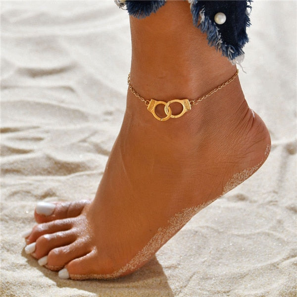 3 teile/satz Gold Farbe Einfache Blatt Weibliche Fußkettchen Fuß Schmuck Bein Mode Fußkettchen Zu Fuß Knöchel Armbänder Für Frauen