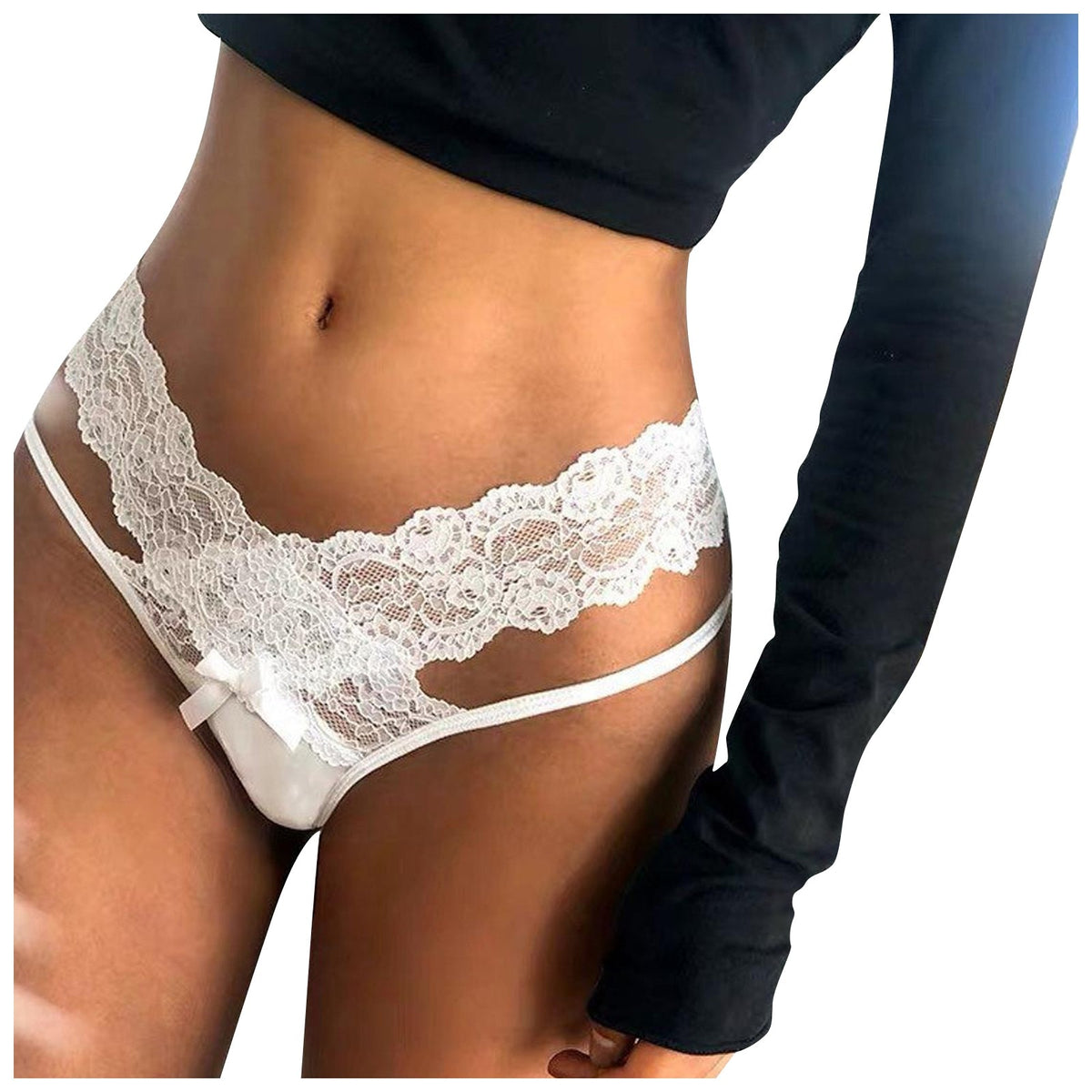 Lace Thong Panties T back Lingerie Soft Comfortable Elegant Sexy Nightwear Female Opening Crotch Pantie Underpants Sex Brief