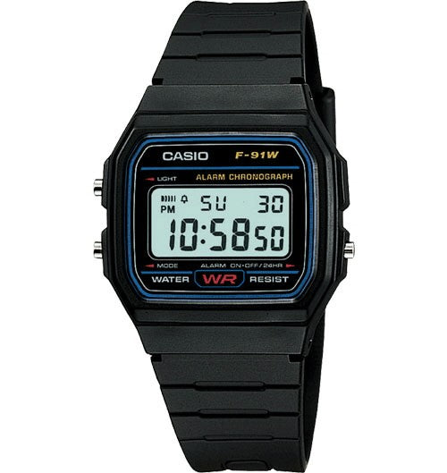 Casio Digital men's and women's watch with strap in black