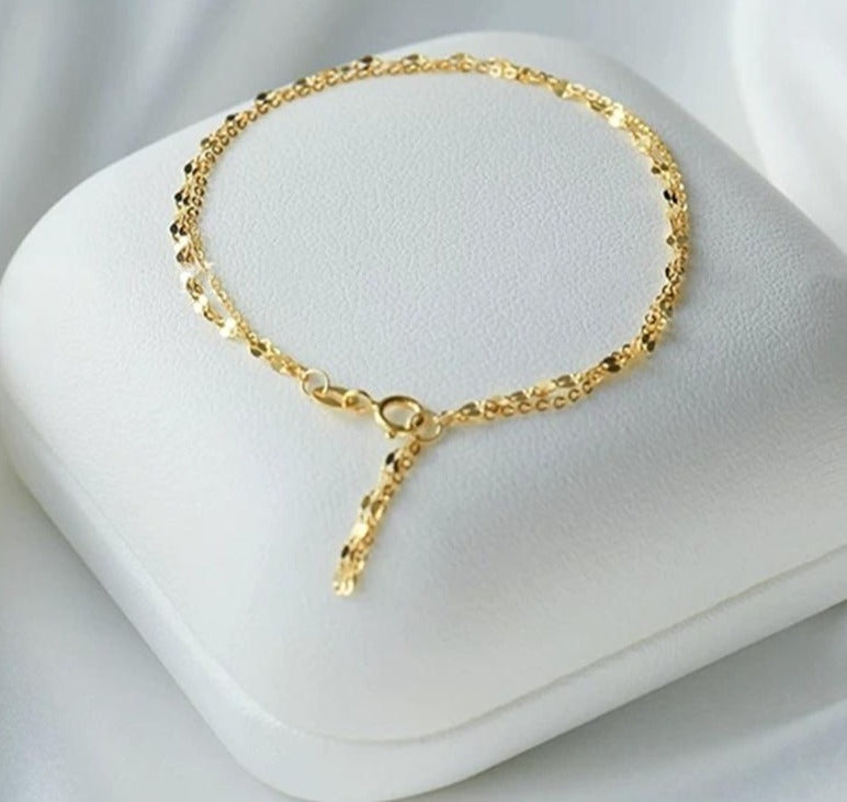 Gold Double Chain Bracelet | Gold 2 Layered Bracelet | Double Chain Gold Bracelet | Rope Chain Bracelet | Link Chain Bracelet | Wrist Chain