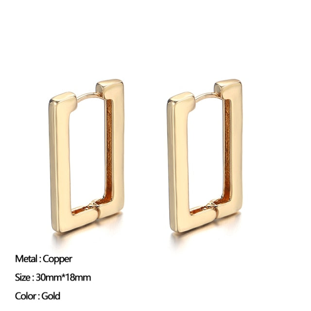 Classic Stainless Steel Ear Buckle for Women  Gold Color Small Large Circle Hoop Earrings Punk Hip Hop Jewelry Accessories