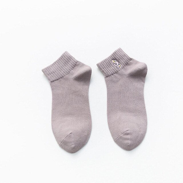 Women Short Socks Slippers Cotton Cartoon Socks Harajuku Korean Style Spring Winter Socks Cute For Girls Female