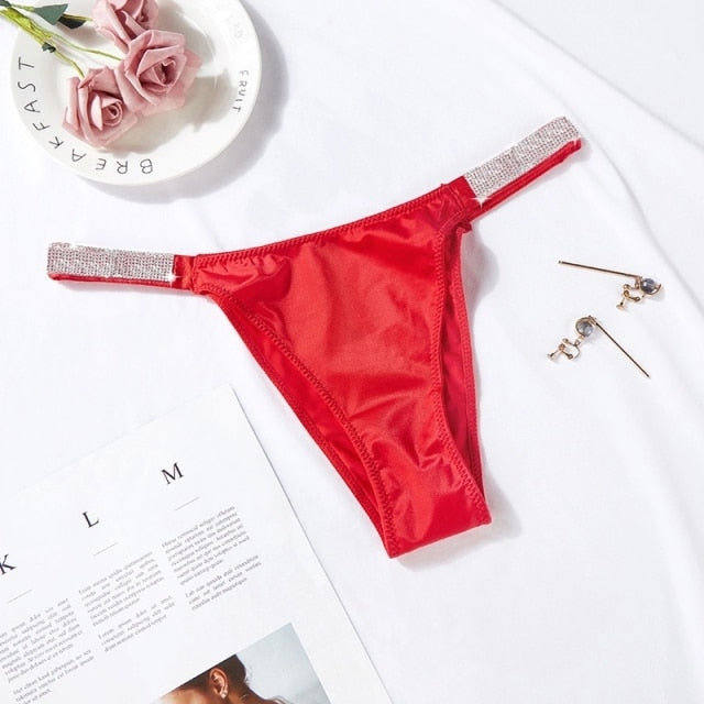 Panties for Woman Underwear Sexy thong Soft Lingerie Female Briefs Panty Sexy Luxury design rhinestones  Women's Underpants