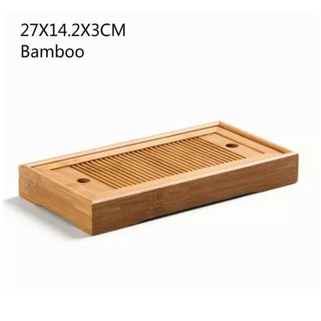 Bamboo Tea Trays Chinese Tea Serving Kung Fu Tea Trays Eco-Friendly Table Water Storage Trays Dry Bubble Table China Teaware