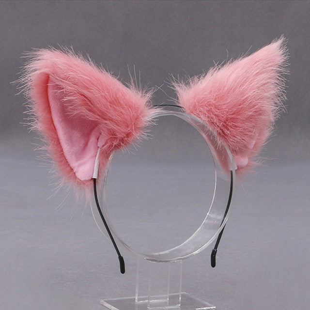 Diadema con orejas de gato de dibujos animados en 30 colores, diadema de piel con orejas de gato, accesorios para el cabello para mujeres y niñas, diadema de fiesta para chico