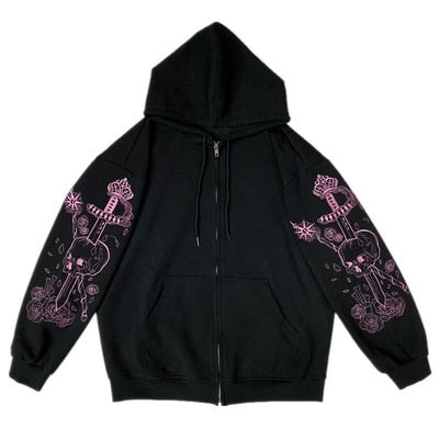 Preppy Style Baseball jacket | Long Sleeve Streetwear Coat | Street Style Black Harajuku |Korean Hooded | Japanese Art Style Hoodie