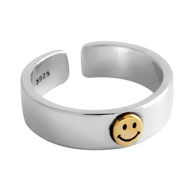 Smiley Face Ring | Handmade Smile Ring | Band Ring | Smile Face Ring | Chunky Ring | Streetwear Ring | Emoji Ring | Silver Smile Face Ring
