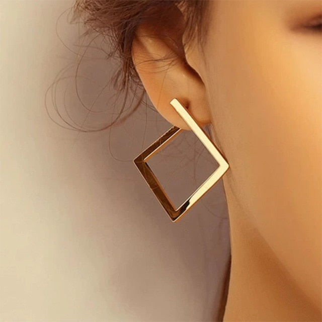 Geometric Minimalist Earrings | Irregular Stud Earrings | Women Earrings | Everyday Earrings | Geometric Studs | Minimalist Square Earrings
