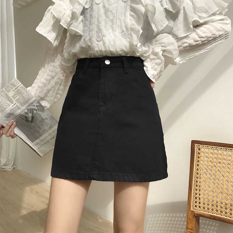 Women Denim Skirts | High Waist Skirt | Mini School Skirt | Midi Denim Skirt | Mini Skirt | Skirt For Girls | Solid Black White Denim Skirt