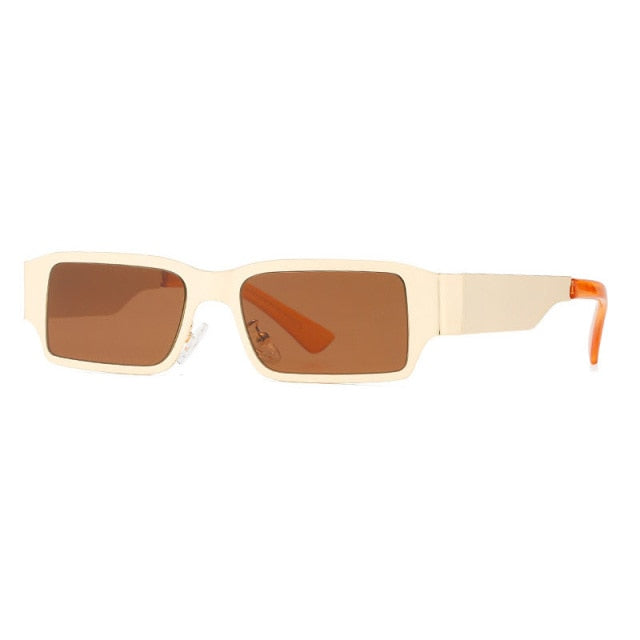 Retro Small Rectangle Stainless Steel Sunglasses WomenTrending Men Sun Glasses Shades UV400
