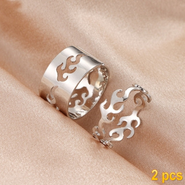 Gold Butterfly Rings For Women Men Lover Couple Rings Set Friendship Engagement Wedding Open Rings Jewelry