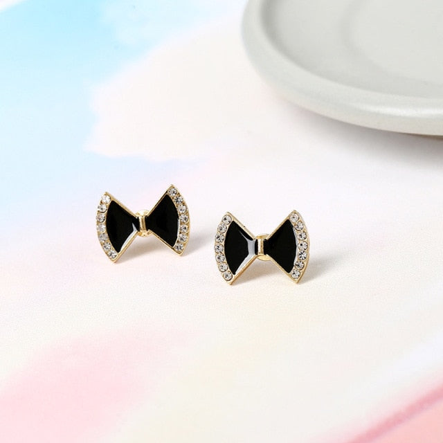 Cute Korean Earrings Heart Bling Zircon Stone Rose Gold Stud Earrings for Women Jewelry Gift
