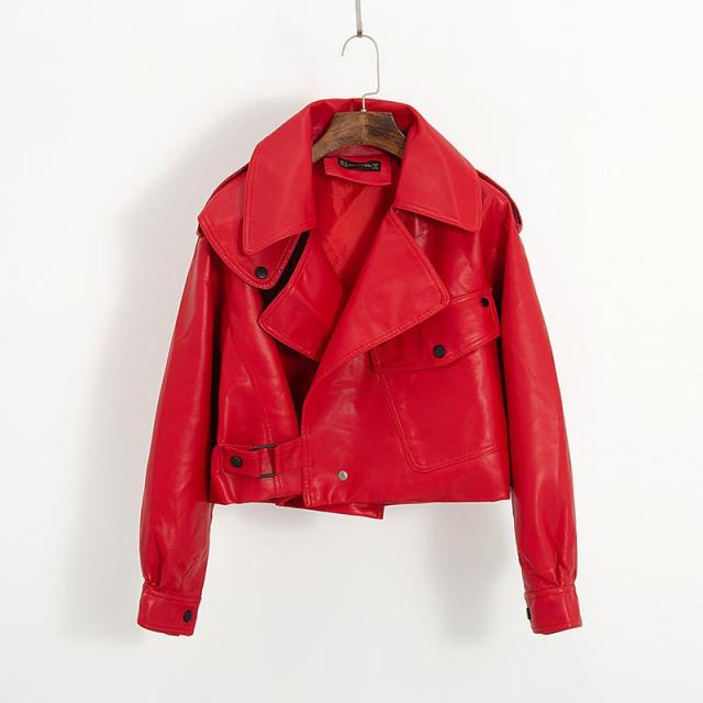 Women Leather Jacket | Motorcycle Jacket | Turn Down Collar Jacket | Women Streetwear Jacket | Pu Leather Jacket | Faux Leather Biker Jacket