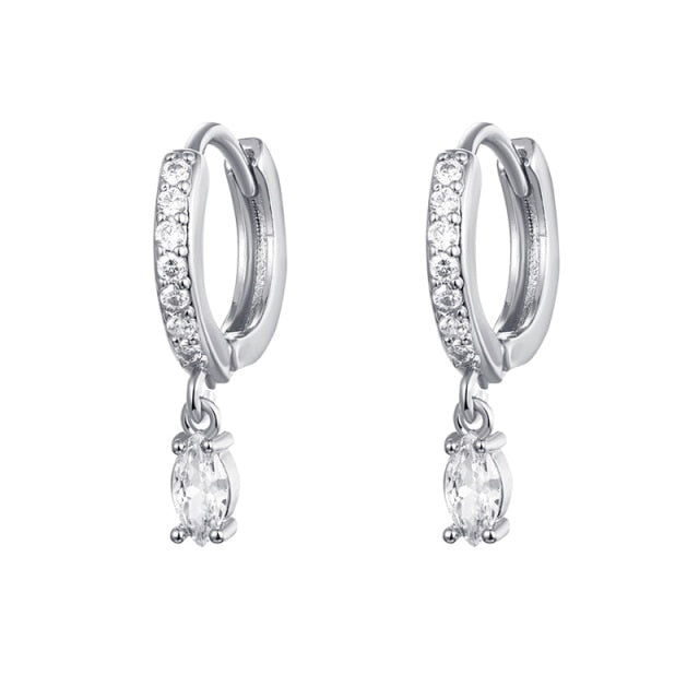 18K Gold Filled Korean Cubic Zircon Dangle Earrings For Women Engagement Jewelry Accessories