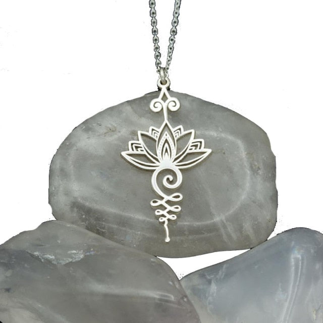 Simple Lotus Flowers Pendant Necklaces Designer Charms Hollow Out 925 Sterling Silver Necklace for Women