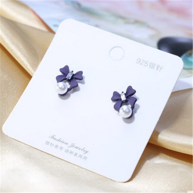 Peal Stud earrings For Women Summer  Peal  earrings for women Korea style Tail needle 925 Sterling Silver earrings