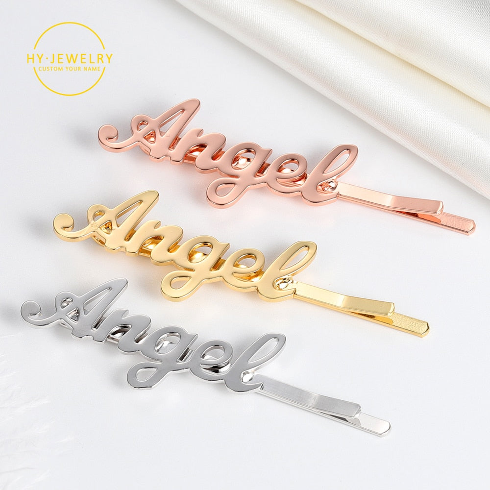 Custom Hair Clips | Personalized Hair Clip | Name Hair Clip | Hairpin for Women | Trendy Lettering Hairpin | Wedding Jewelry | Name Hairpin