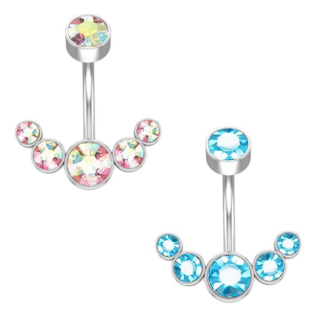 1pc Zircon Surgical Stainless Steel Navel Piercing Heart Belly Button Rings Belly Piercing Body Jewely Accessories