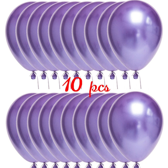 12" Latex-Geburtstagsballons | Bunte Ballons Pack | Metallic Ballons Pack | Chrom-Ballon | Konfetti-Ballons | Brautduschen-Ballon