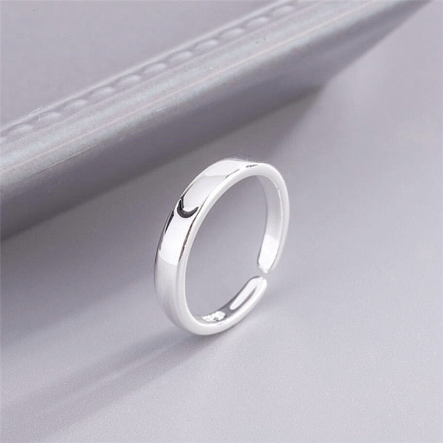 Sole Memory Sweet Romantic Valentine&#39;s Day Gift Sun Moon Love Vow 925 Sterling Silver Female Resizable Opening Rings