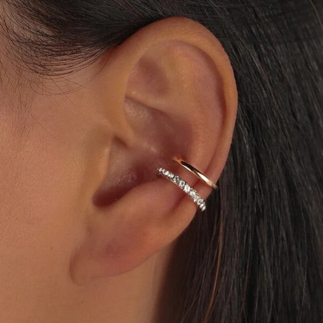 3Pcs/Set Clips Earring for Women Unisex Minimalist Cartilage Hoop Earrings Sets Ear Cuff fake piercing Clip on Earring