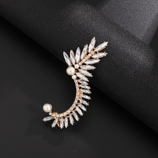 Ingemark Bohemian No Piercing Crystal Rhinestone Ear Cuff Wrap Stud Clip Earrings For Women Girl Trendy Earrings Jewelry Bijoux