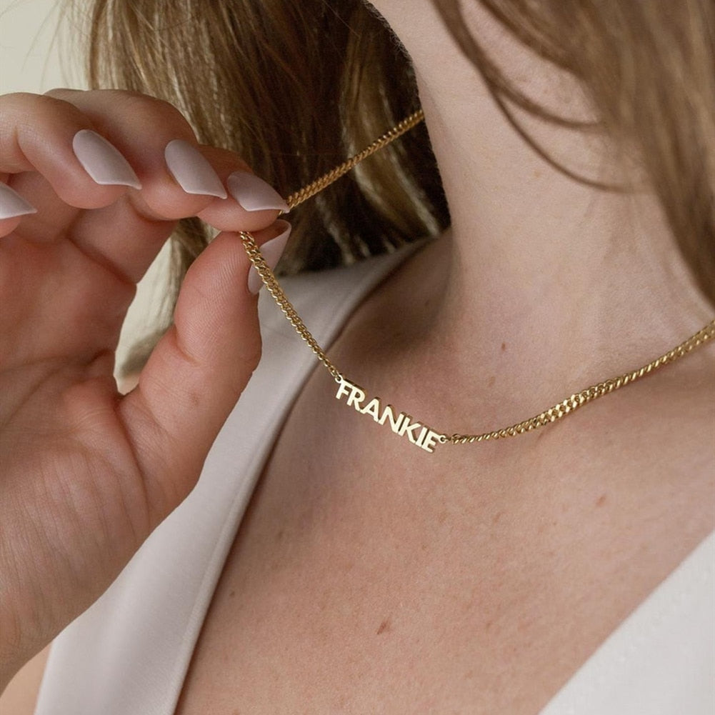 Personalisierte benutzerdefinierte Name Halsketten Schmuck Choker Edelstahl Mode Gold Silber Halskette für Geschenke zum Valentinstag
