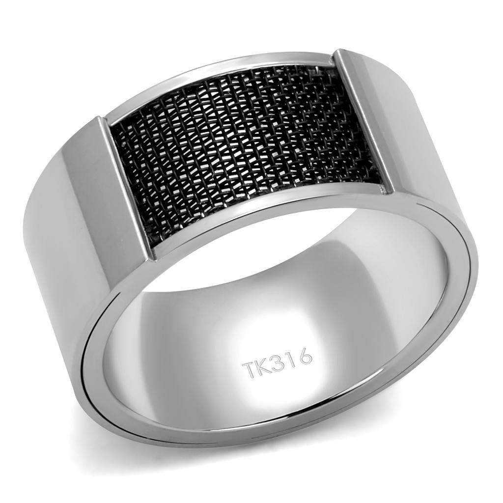 TK2923 - High polished (no plating) Stainless Steel Ring with Epoxy