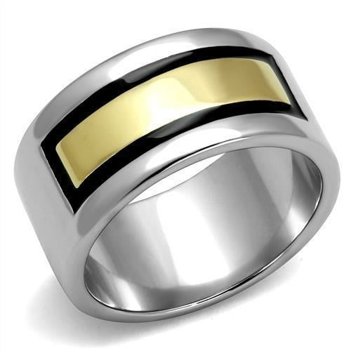 TK3008 - Two-Tone IP Gold (Ion Plating) Stainless Steel Ring with