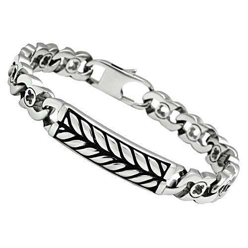 TK438 - High polished (no plating) Stainless Steel Bracelet with No