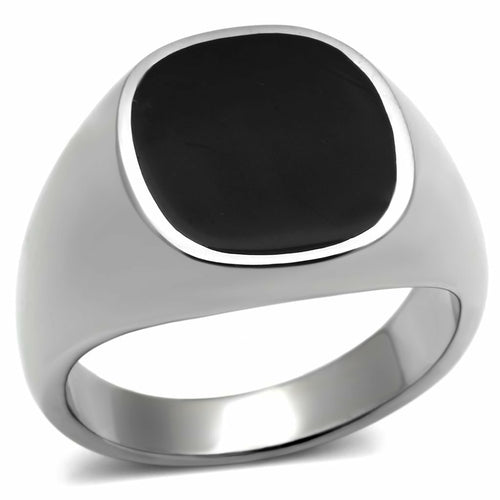 TK595 - High polished (no plating) Stainless Steel Ring with Epoxy  in